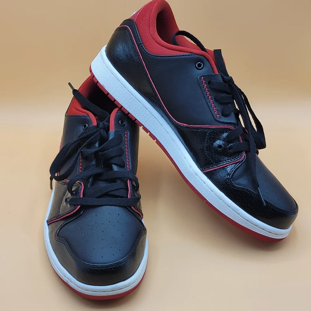 Air Jordan 1‎ Flight 2 Low Black & Red Men's Size 10. #1353